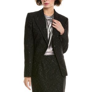 Michael Kors Collection Womens Sequin Wool Blazer, Black